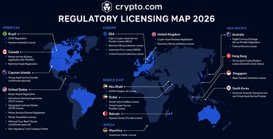 Estado regulatorio de Crypto.com Crypto.com regulación MiCA Malta MFSA + EMI license Visa Card