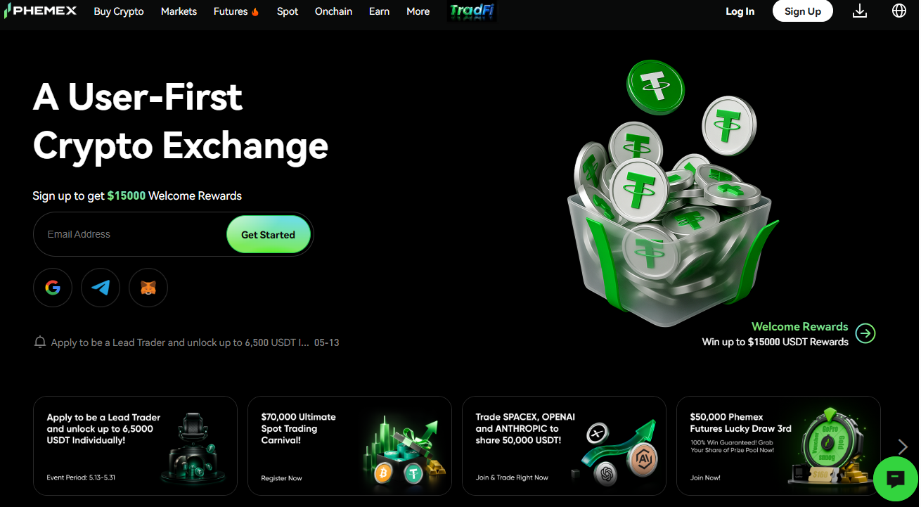 Phemex plataforma de criptoactivos Singapur con Premium Membership y derivados